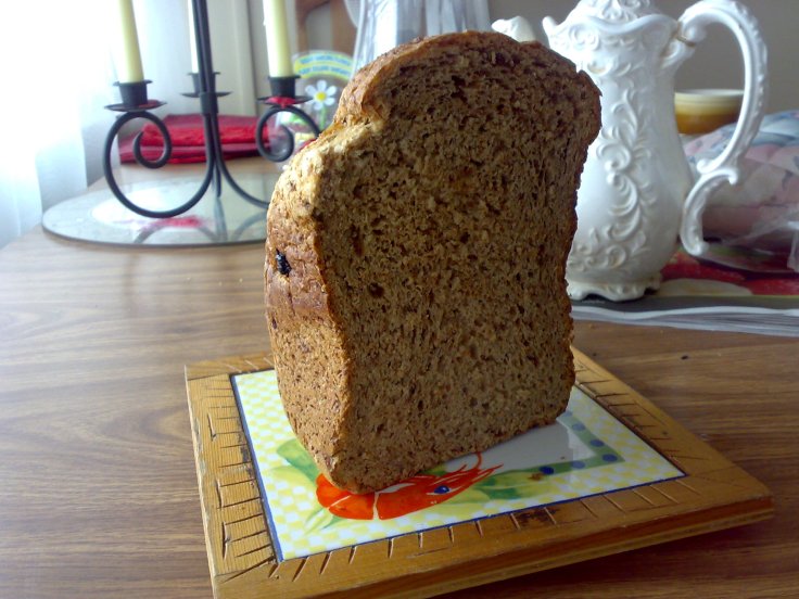This bread gets it's dark color from the raisins. 